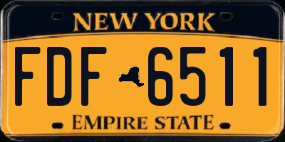 NY license plate FDF6511
