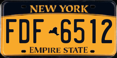 NY license plate FDF6512