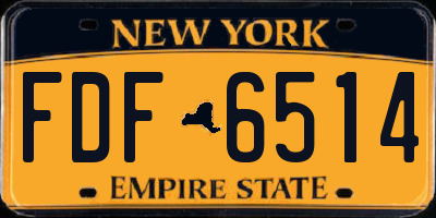 NY license plate FDF6514