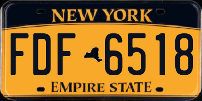 NY license plate FDF6518