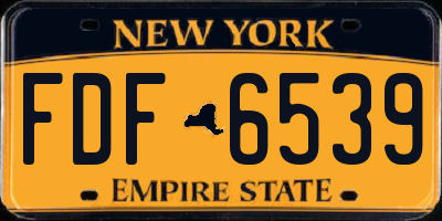 NY license plate FDF6539