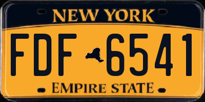 NY license plate FDF6541
