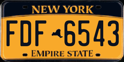 NY license plate FDF6543