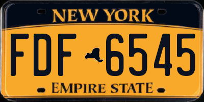 NY license plate FDF6545