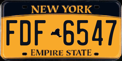 NY license plate FDF6547