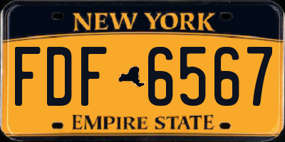 NY license plate FDF6567
