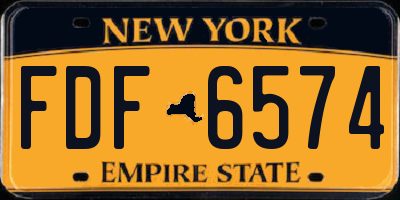 NY license plate FDF6574