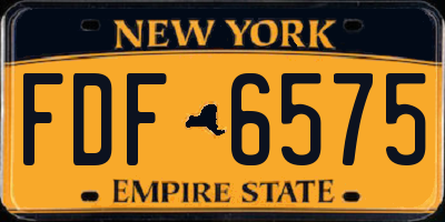NY license plate FDF6575