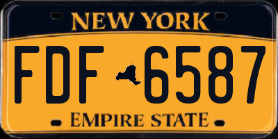 NY license plate FDF6587