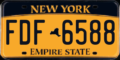 NY license plate FDF6588