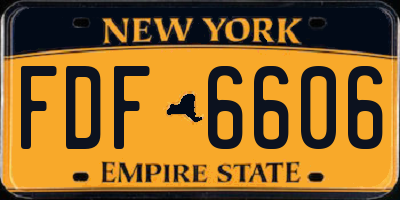 NY license plate FDF6606