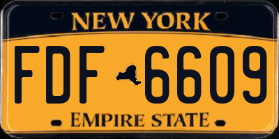 NY license plate FDF6609
