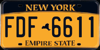 NY license plate FDF6611
