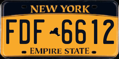 NY license plate FDF6612