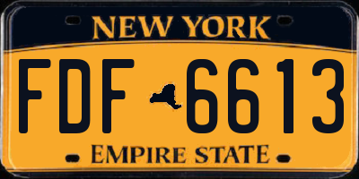 NY license plate FDF6613