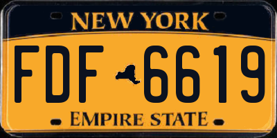 NY license plate FDF6619