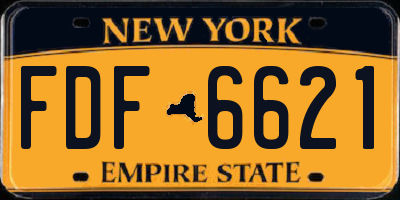 NY license plate FDF6621