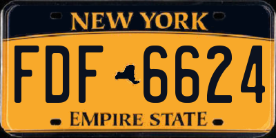 NY license plate FDF6624
