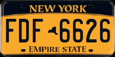 NY license plate FDF6626