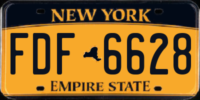 NY license plate FDF6628