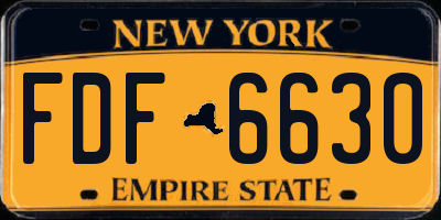 NY license plate FDF6630