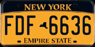NY license plate FDF6636