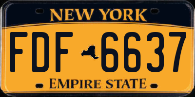 NY license plate FDF6637