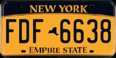 NY license plate FDF6638