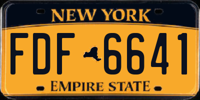NY license plate FDF6641