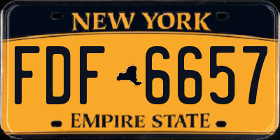 NY license plate FDF6657