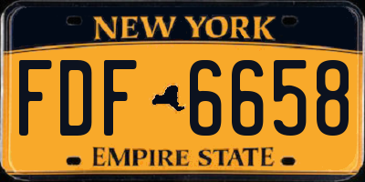NY license plate FDF6658