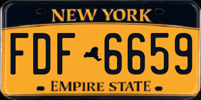 NY license plate FDF6659
