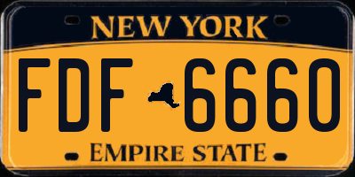 NY license plate FDF6660