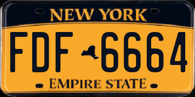 NY license plate FDF6664