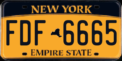 NY license plate FDF6665