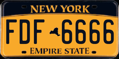 NY license plate FDF6666