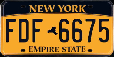 NY license plate FDF6675