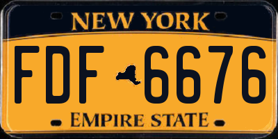 NY license plate FDF6676