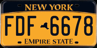 NY license plate FDF6678