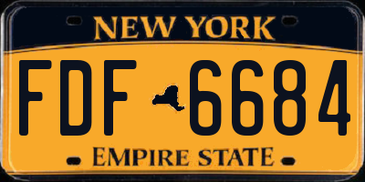 NY license plate FDF6684