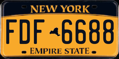 NY license plate FDF6688
