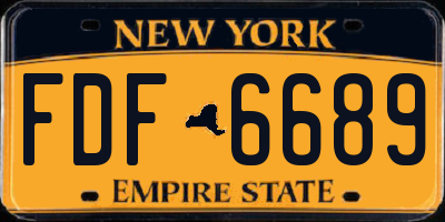 NY license plate FDF6689