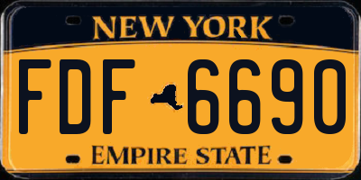 NY license plate FDF6690