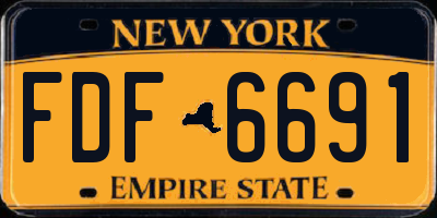 NY license plate FDF6691