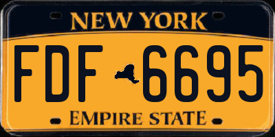 NY license plate FDF6695