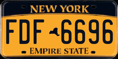 NY license plate FDF6696