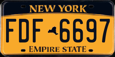 NY license plate FDF6697