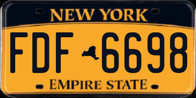 NY license plate FDF6698
