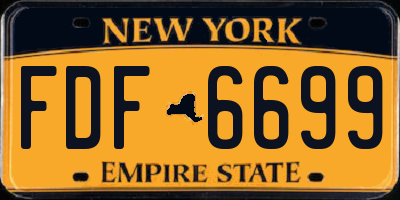 NY license plate FDF6699