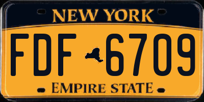 NY license plate FDF6709